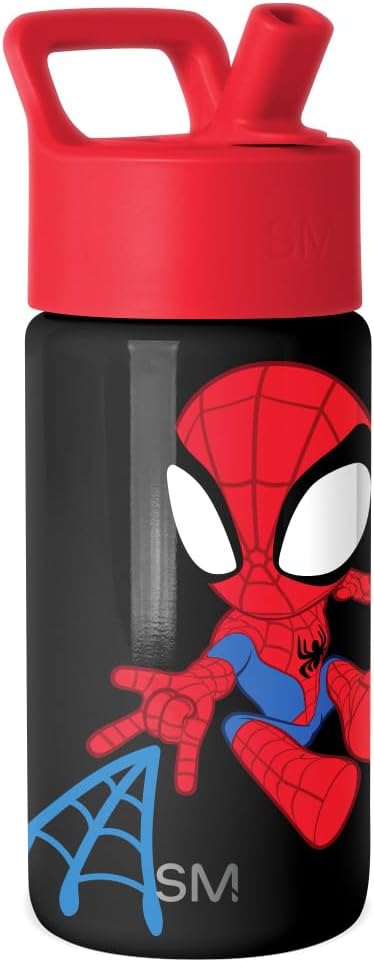 Detalle de Simple Modern Kids Summit Water Bottle with Straw Lid - Spider-Man 14oz