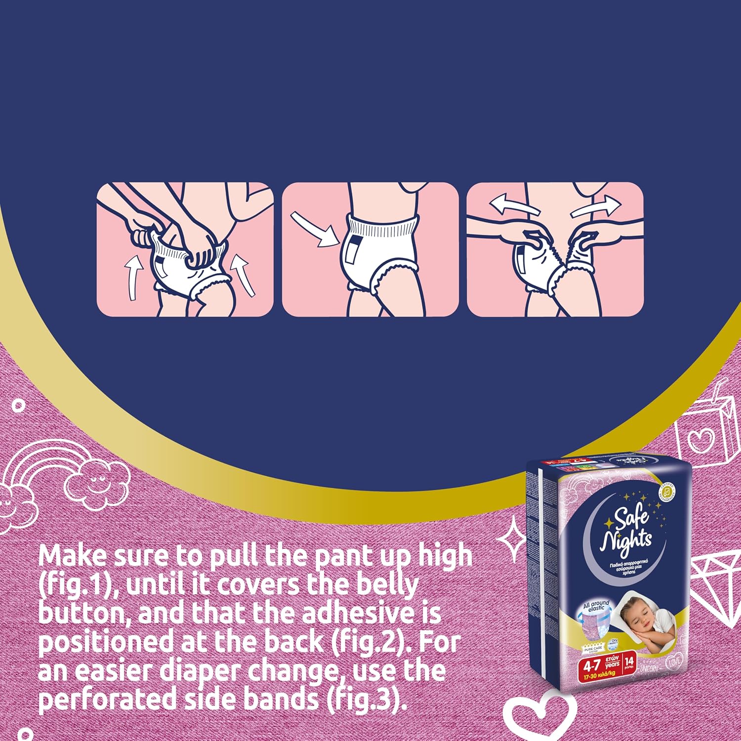 Thumbnail 6 de Babylino Safe Nights Girl – chłonne majtki nocne, 4–10 lat, 20–35 kg, 84 szt.