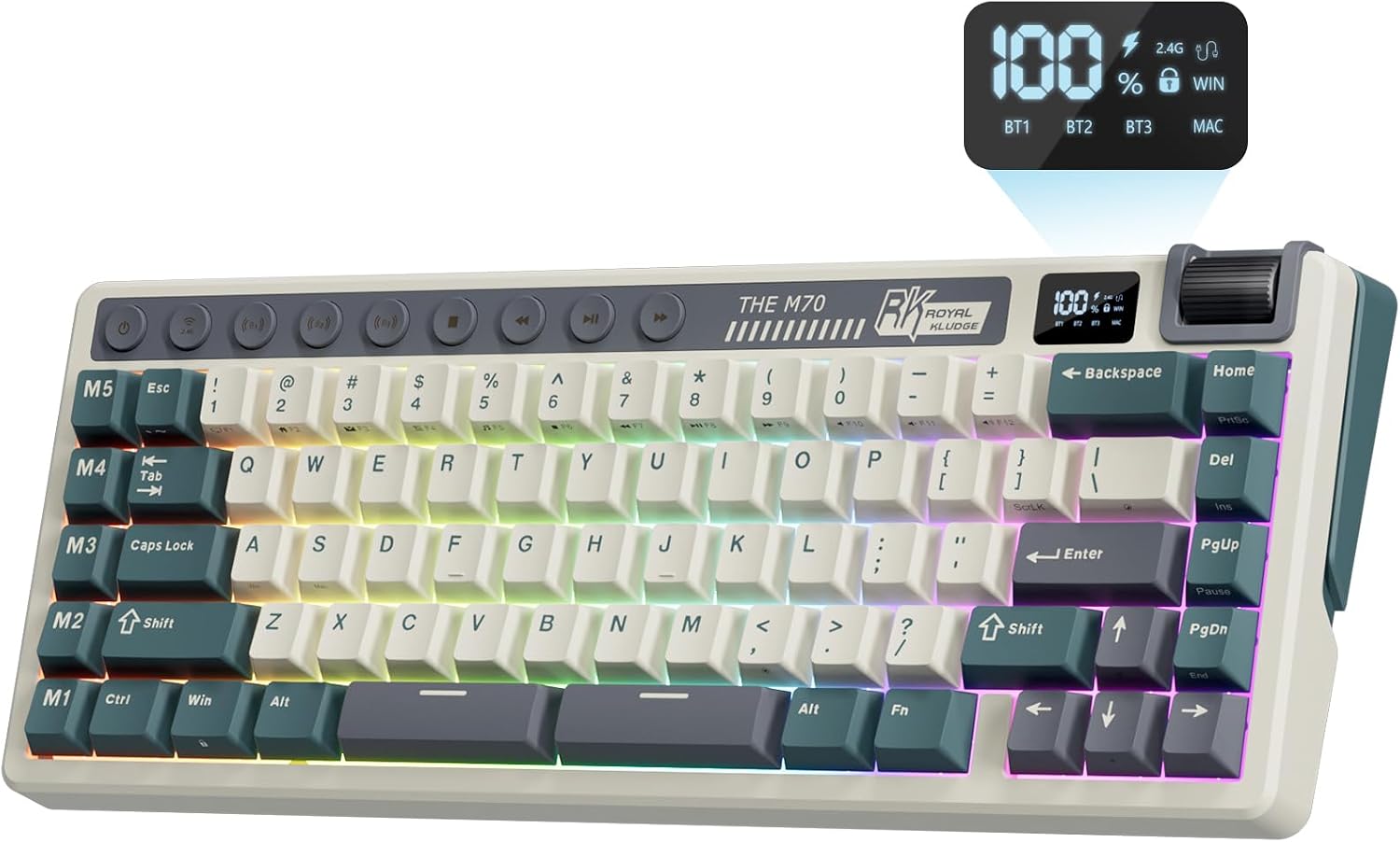 Detalle de RK Royal Kludge M70 75% wireless mechanical keyboard ⌨
