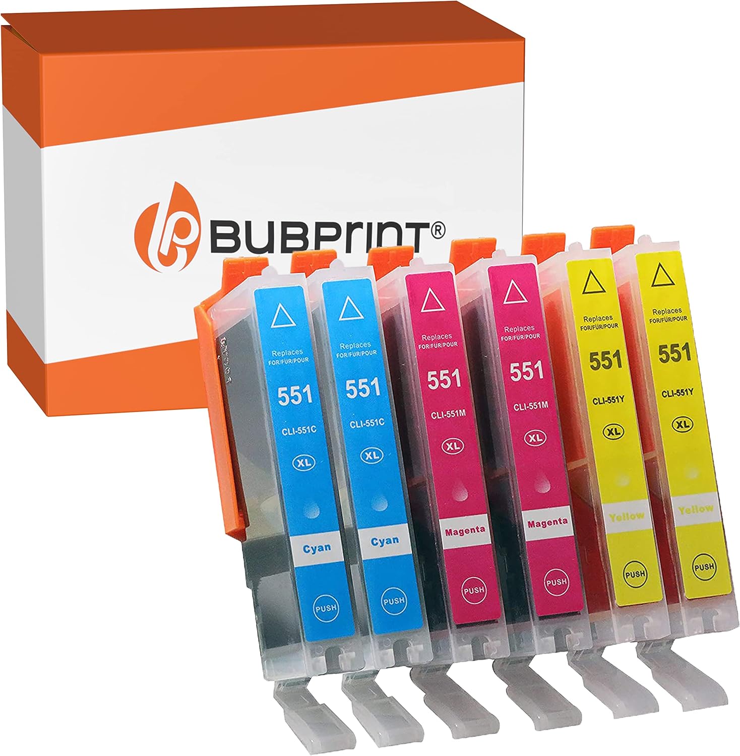 Bubprint 6 Cartucce d'inchiostro compatibili per Canon CLI-551 XL – Pacco multipack