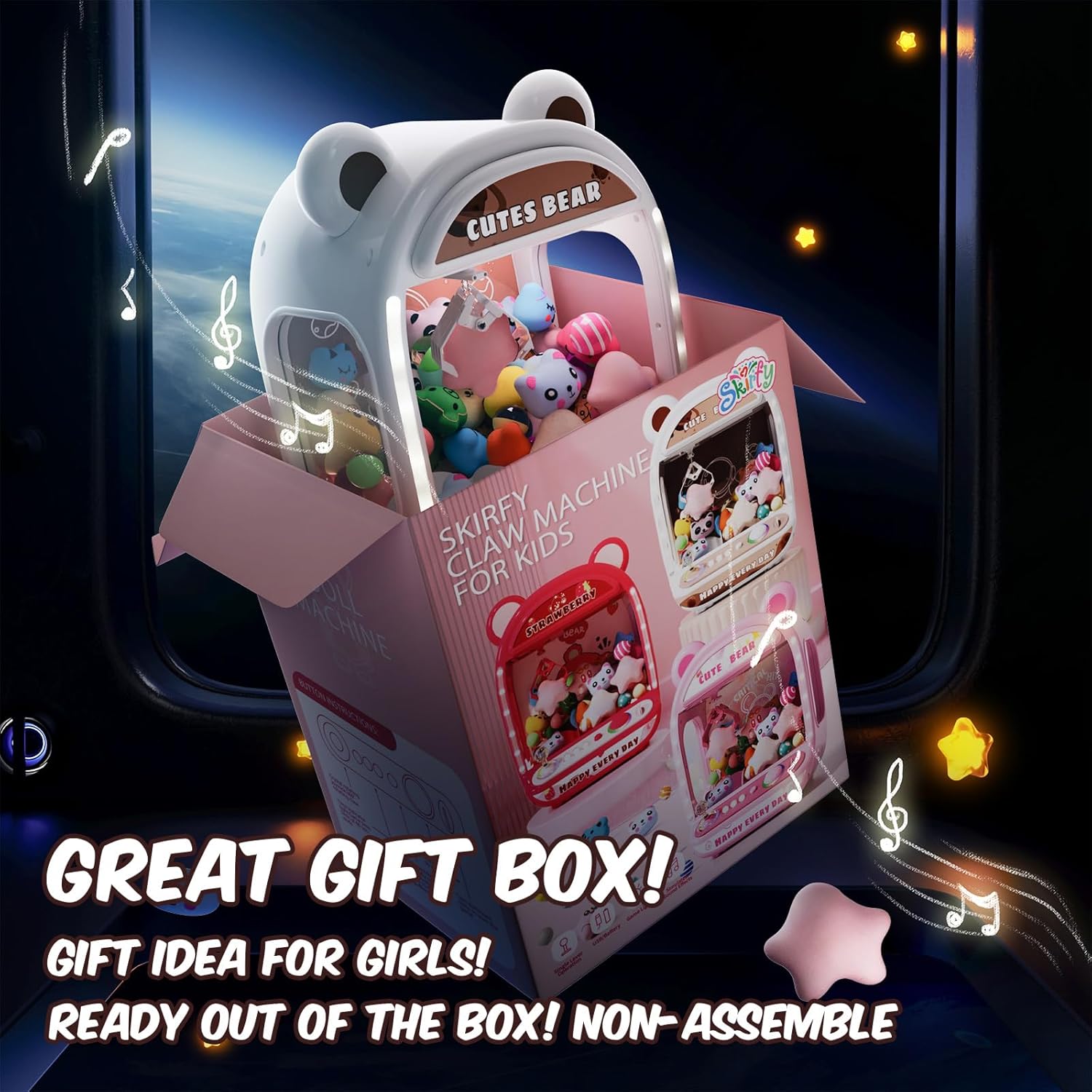 Detalle de Skirfy Claws Machines for Kids Unicorn Mini Claw Game (with sound effects, mute button, squishy prizes)