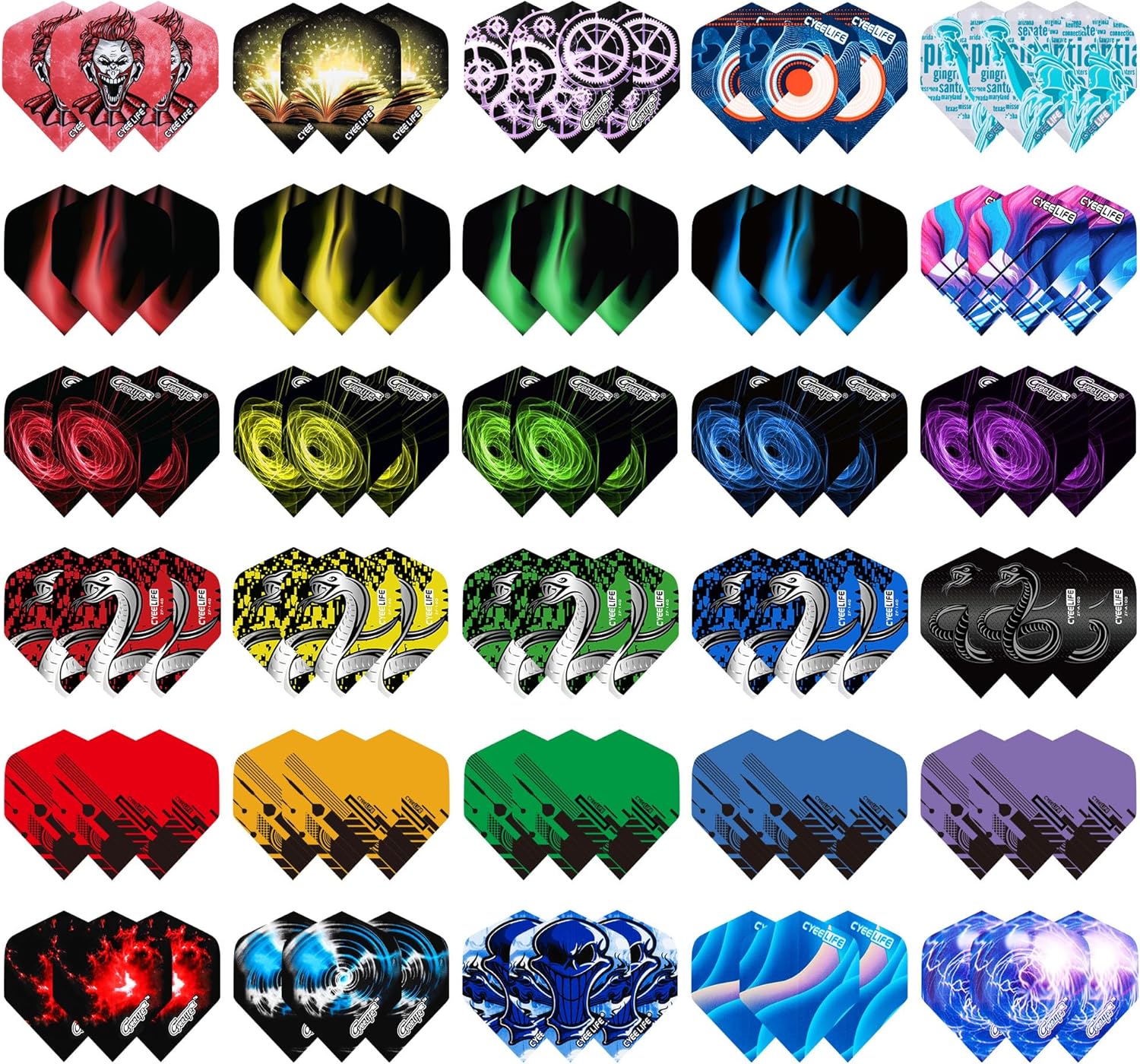 CyeeLife Standard Dart Flights 90 pcs dart flights