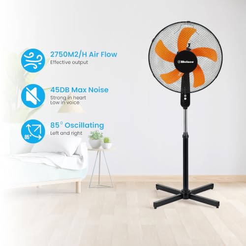 Thumbnail 5 de Belaco 16" Pedestal Fan BSF-40R1 — Oscillating, Height-Adjustable, Orange