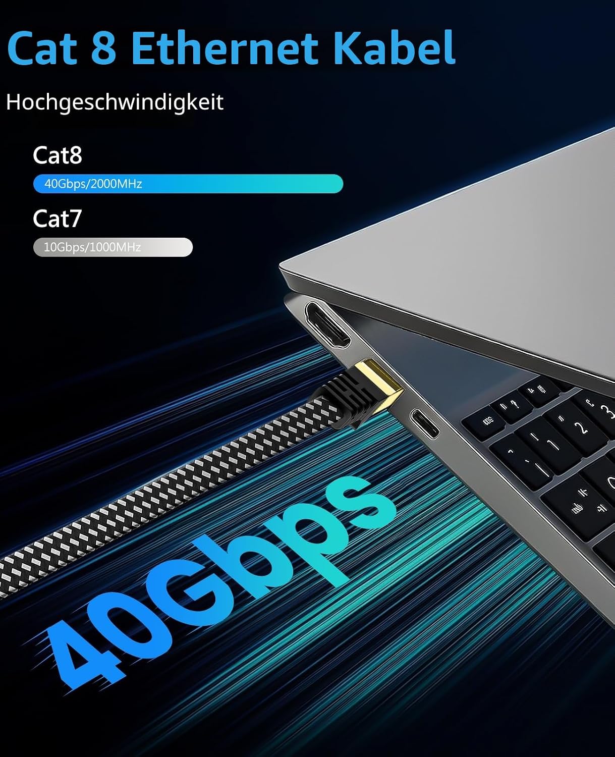 Thumbnail 1 de ARISKEEN Cat 8 LAN Kabel 10 m 🔌
