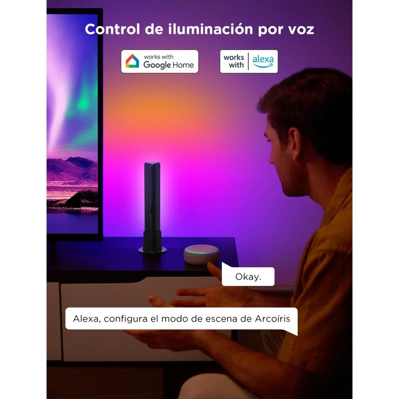 Detalle de Govee H6056 Flow Plus: Barra de Luz LED RGBICWW con control por voz y app para TV y escritorio