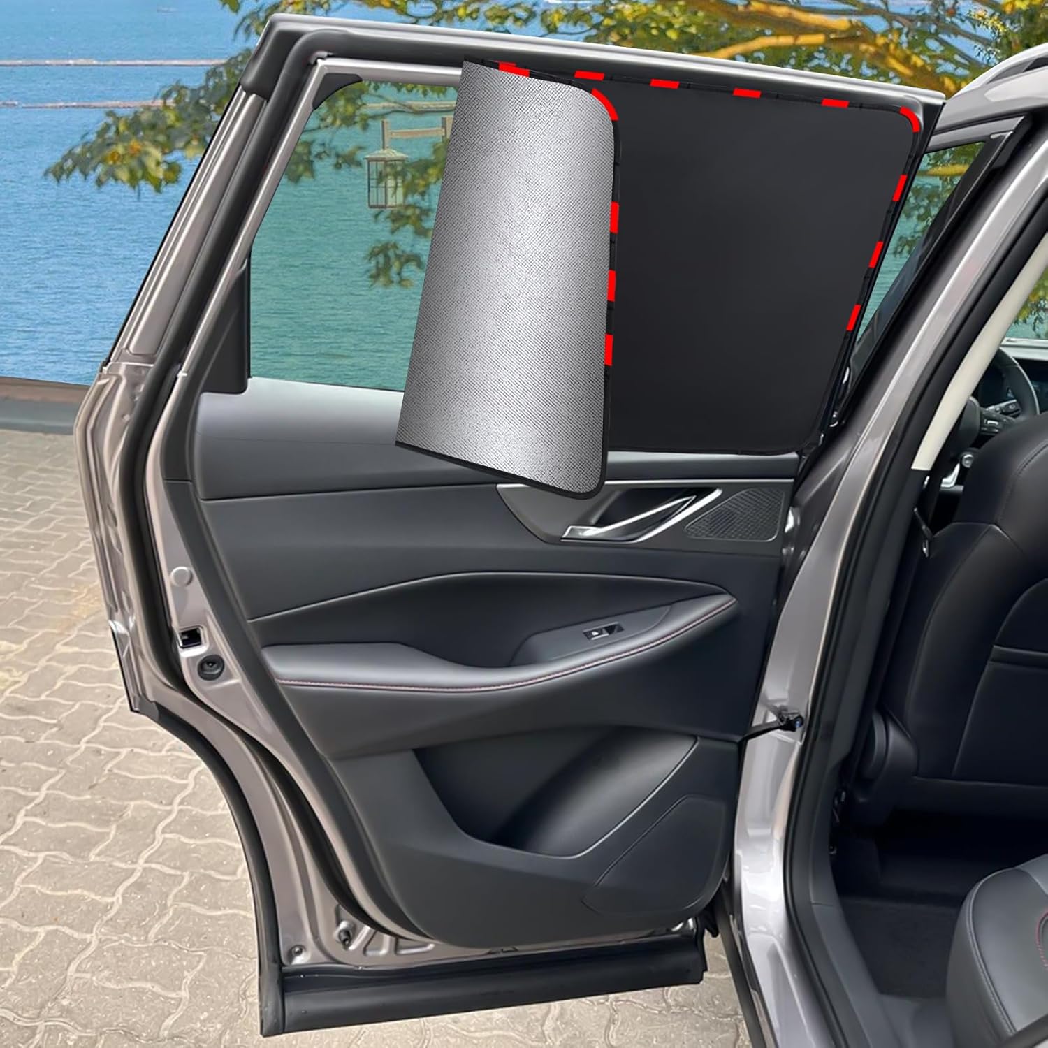 Thumbnail 2 de ZATOOTO magnetischer Sonnenschutz für Auto – Sichtschutzfenster, UV-Schutz, Silber, für Camping