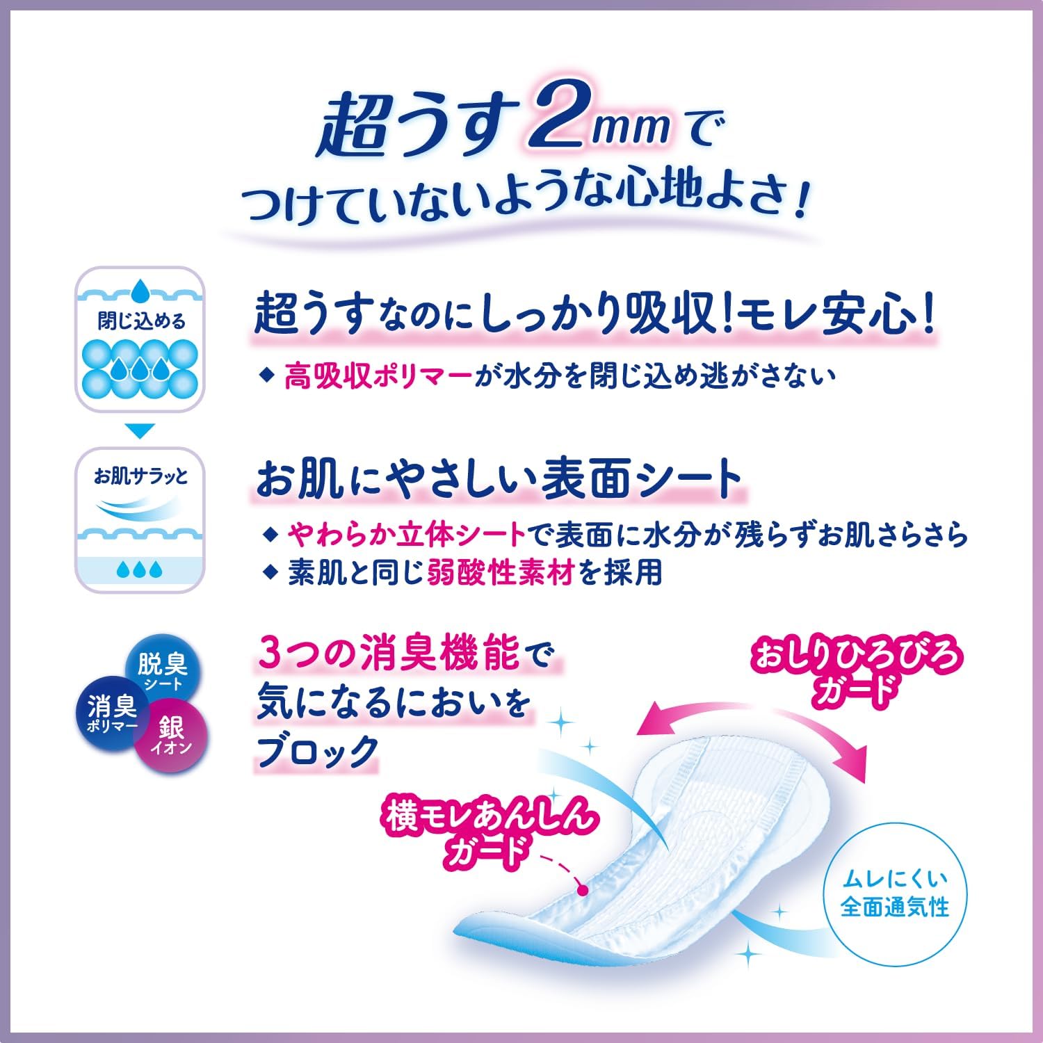 Thumbnail 2 de パーフェクト チョイス リフレ 超うす安心パッド 170cc・29cm、2.0mmの尿もれパッド 32枚×2袋