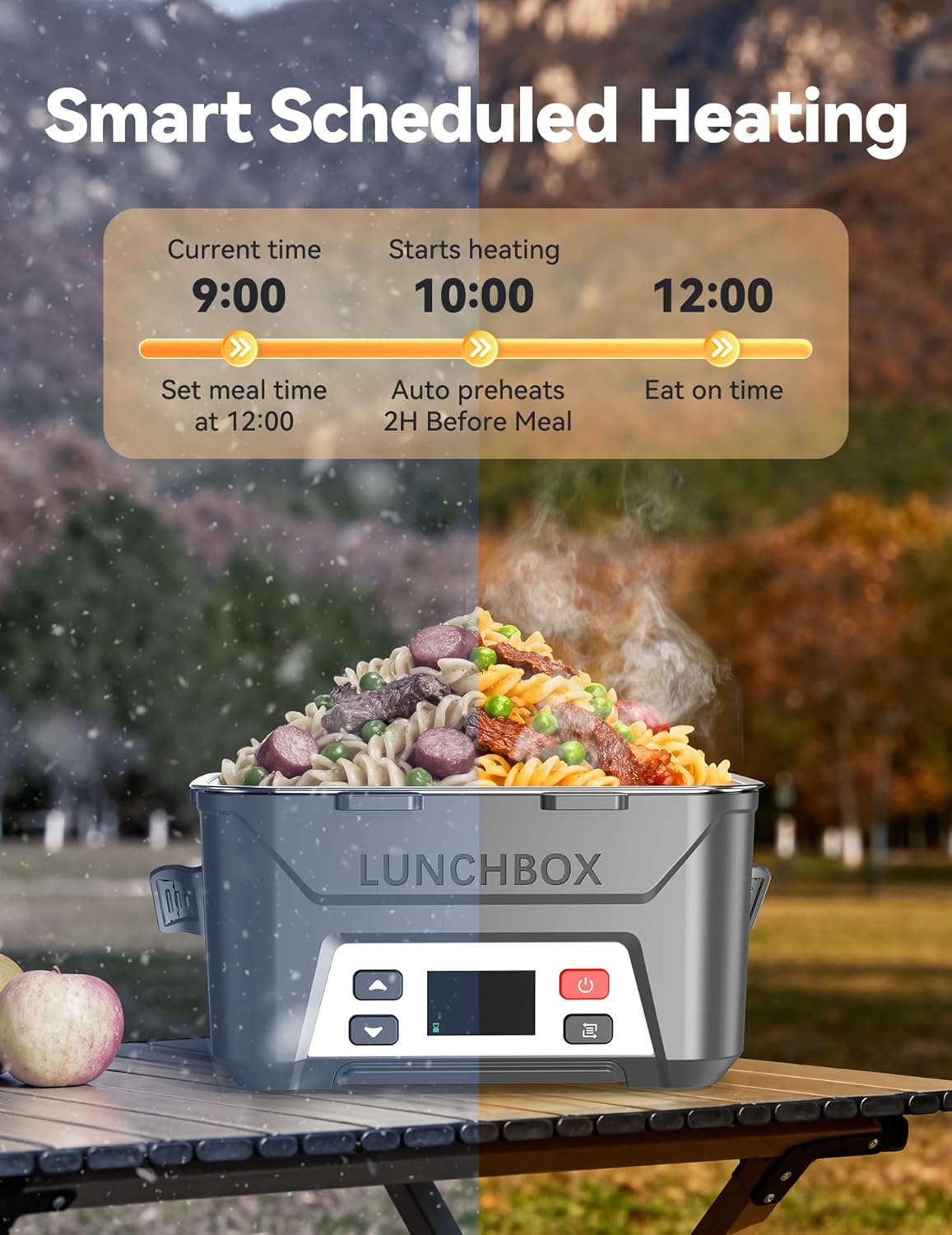 Thumbnail 2 de EAST OAK Heated Lunch Box (Grey) – Cordless 5.5-Cup Rechargeable Electric Food Warmer