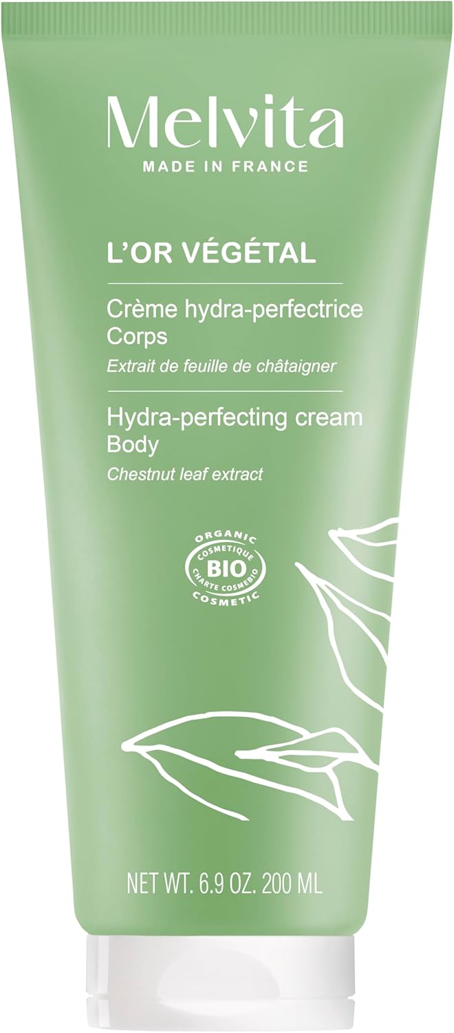 Detalle de Melvita Crème Corps Hydra-Perfectrice Or Végétal – Hydratation 24h pour peaux sèches (200 ml)