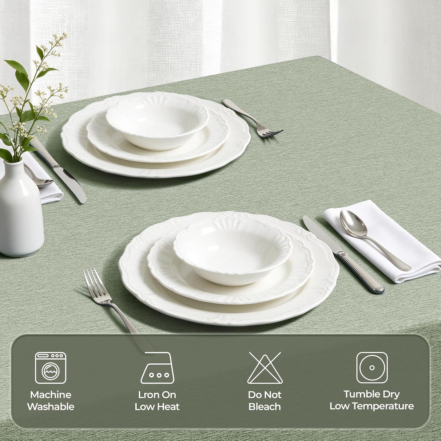 Detalle de Decorelia Rectangular Tablecloth, 60 x 84 Inch