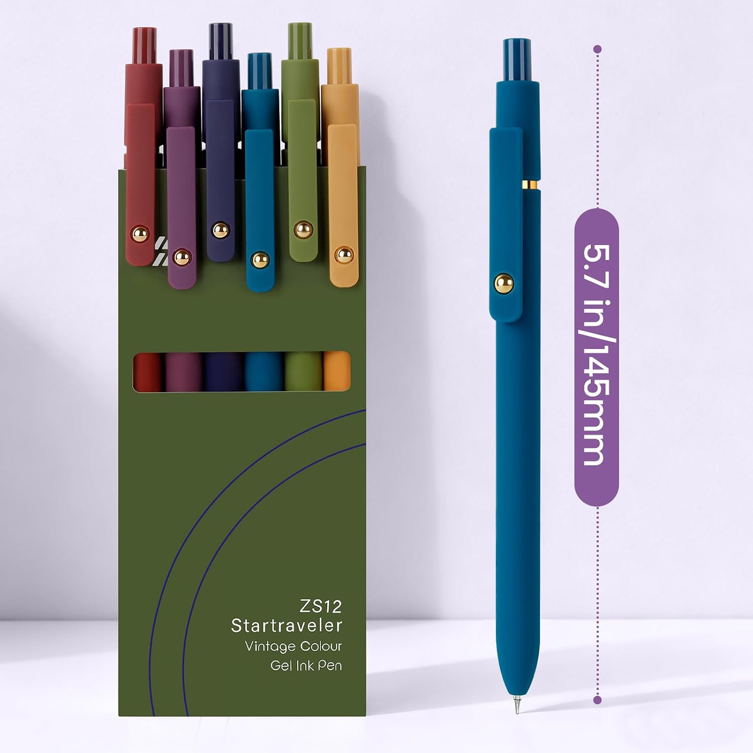 Thumbnail 5 de FIOVER Gelstifte – 6er-Set, 0,7 mm, feine Spitze, schwarze Tinte: das ästhetische Allround-Gelset für Schule, Büro und Journaling