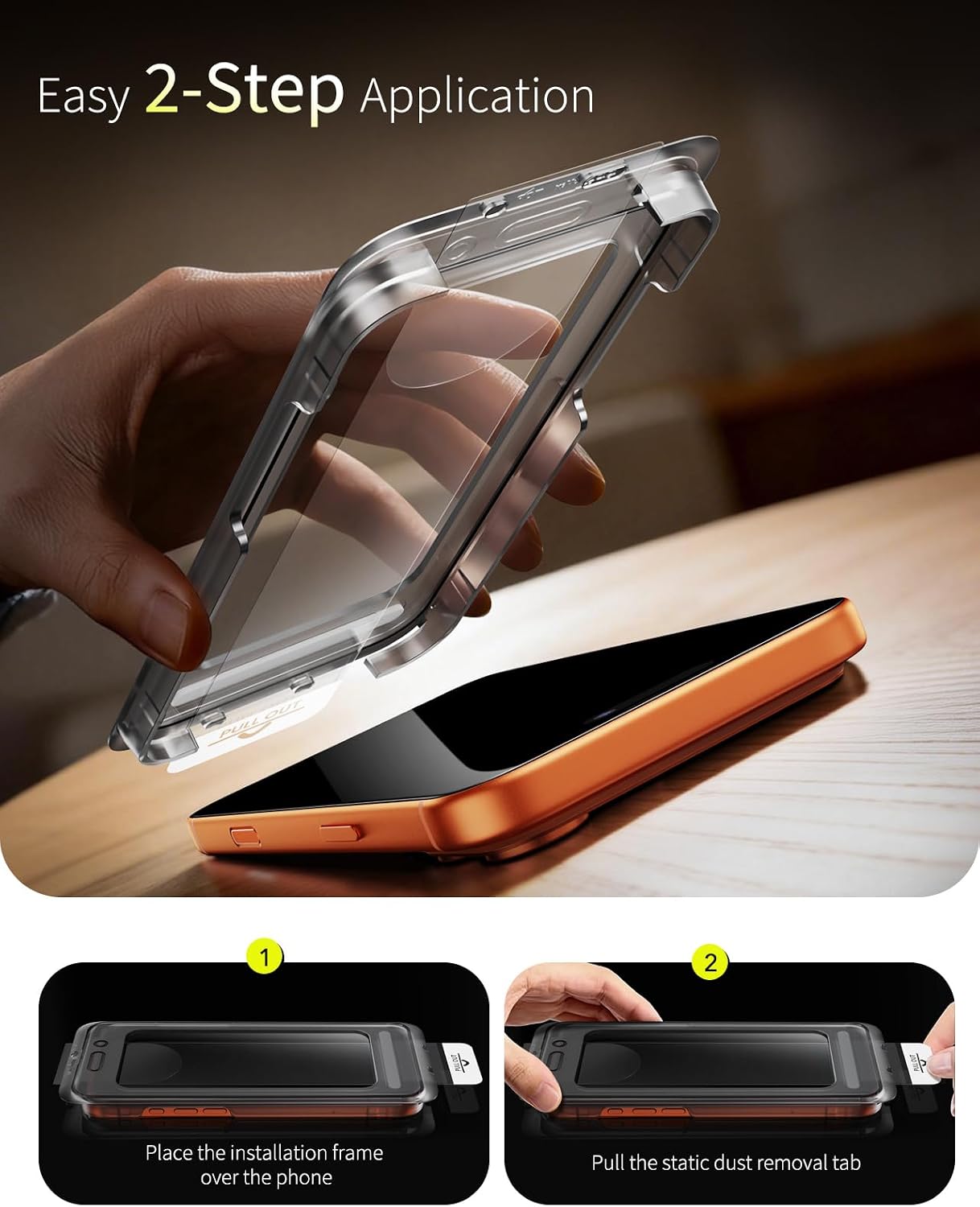 Detalle 2 de Smeliev iPhone 18 Pro/17 Pro Tempered Glass Screen Protector, 3-Pack, 9H+