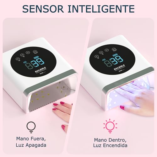 Thumbnail 6 de NAILGIRLS Lámpara LED UV recargable, secador de uñas inalámbrico de 150 W para gel y esmalte regular, secador LED de gel de curado de esmalte de uñas con 4 ajustes de temporizador, sensor automático ﻿
