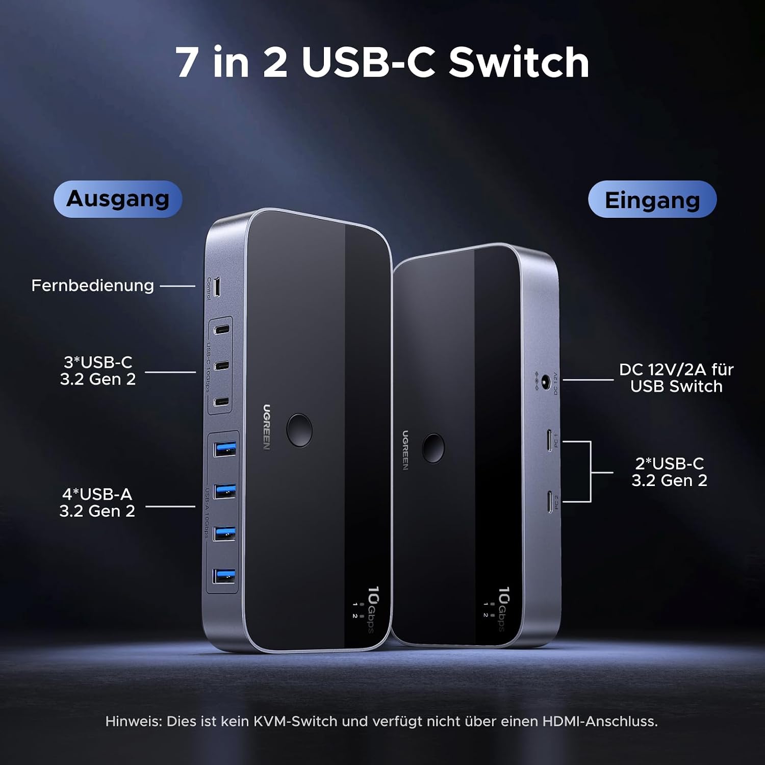 Detalle 2 de UGREEN 10Gbps USB Switch ⌨