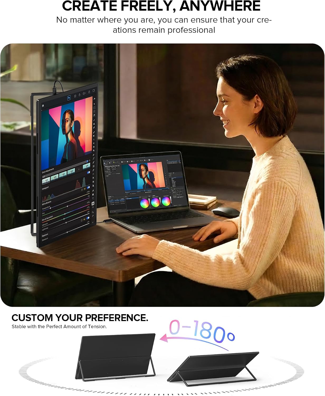 Detalle 2 de UPERFECT 18.5-inch 4K Portable Monitor with QLED Color, 60Hz
