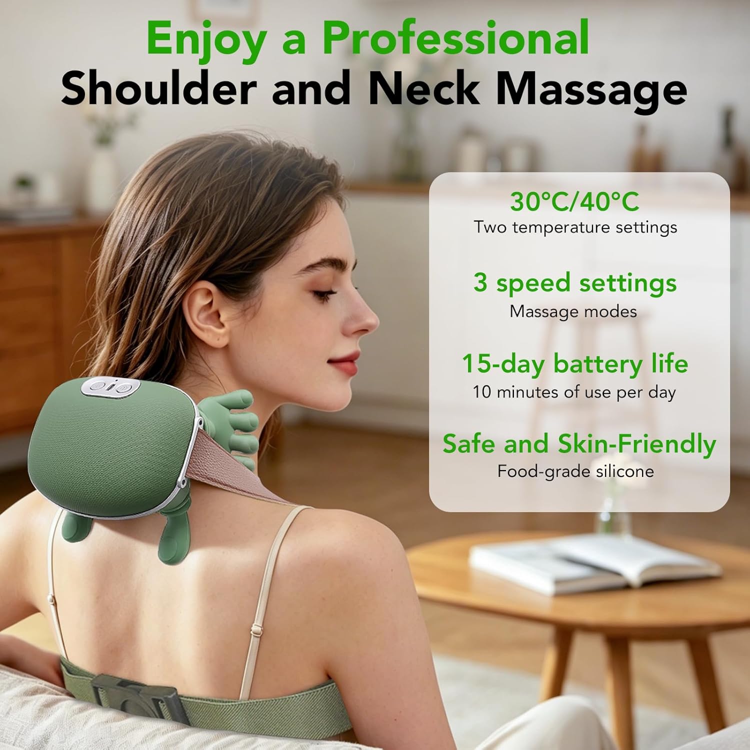 Detalle 2 de 4D Massage Électrique du Cou avec Chauffage – Compagnon ergonomique pour les épaules et la nuque