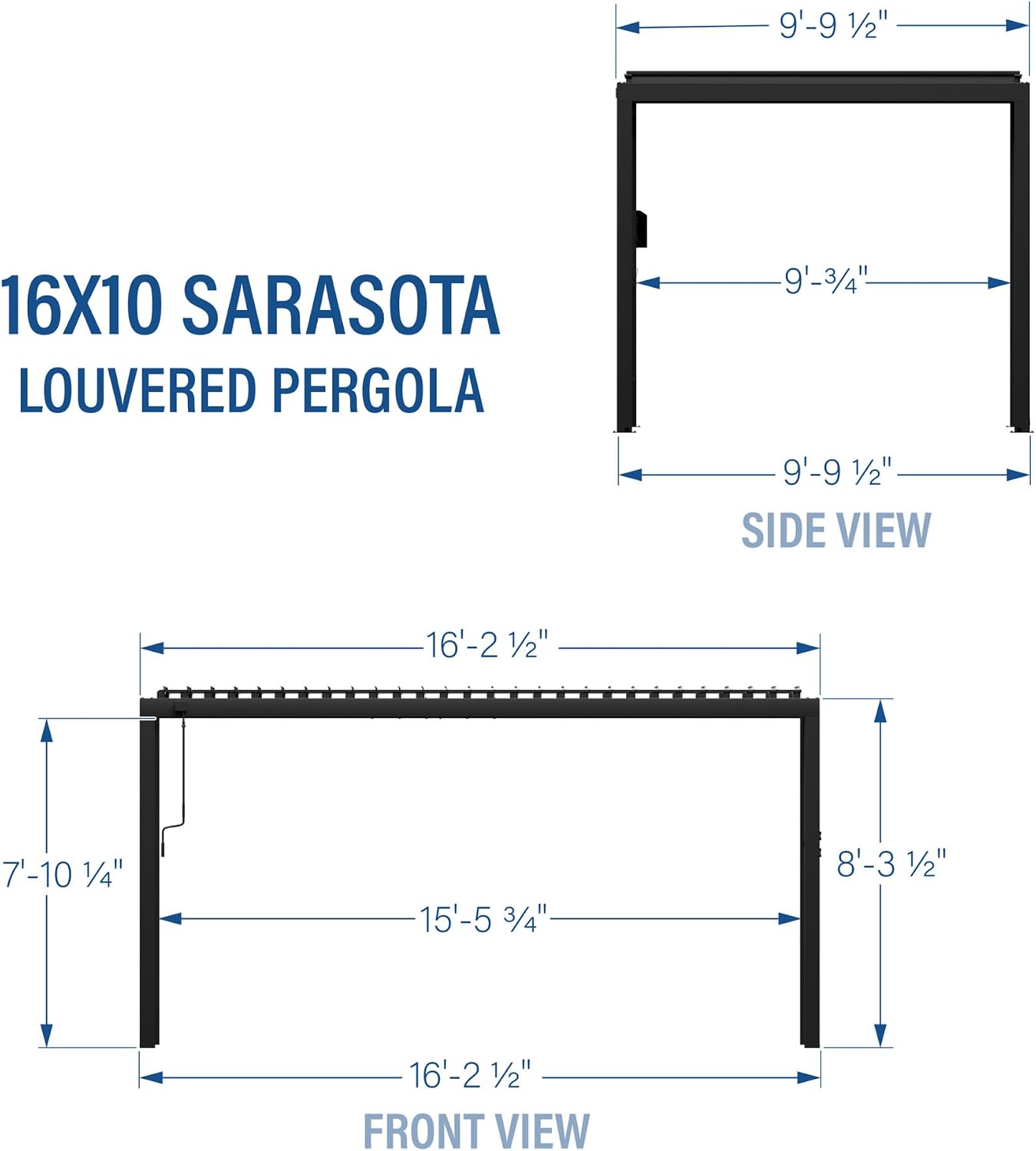 Detalle de Backyard Discovery Louvered Pergola Kit 16' x 10