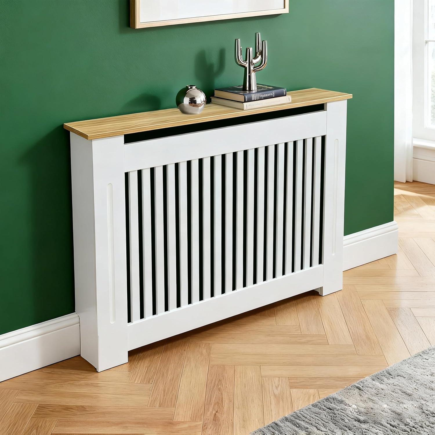 Detalle de Tall radiator cover 92cm MDF white