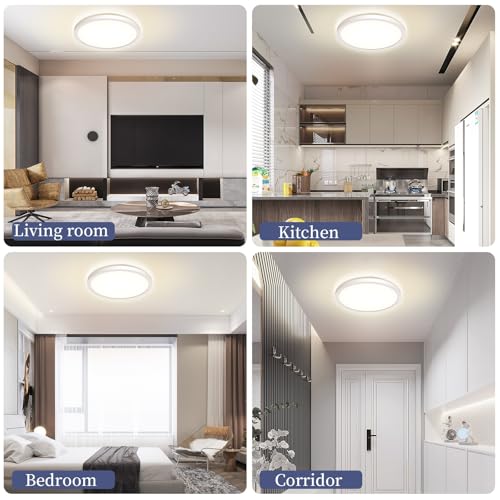 Detalle de Deckenlampe LED Deckenleuchte Flach Rund Ø223 mm – Ultra Dünn, 18 W, 4000 K, 1600 Lumen, IP44