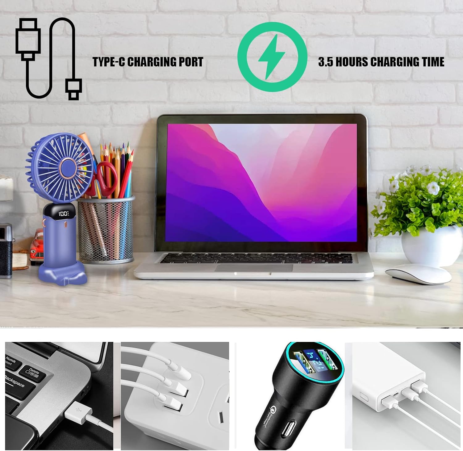 Thumbnail 5 de Mini ventilatore portatile 5000 mAh USB