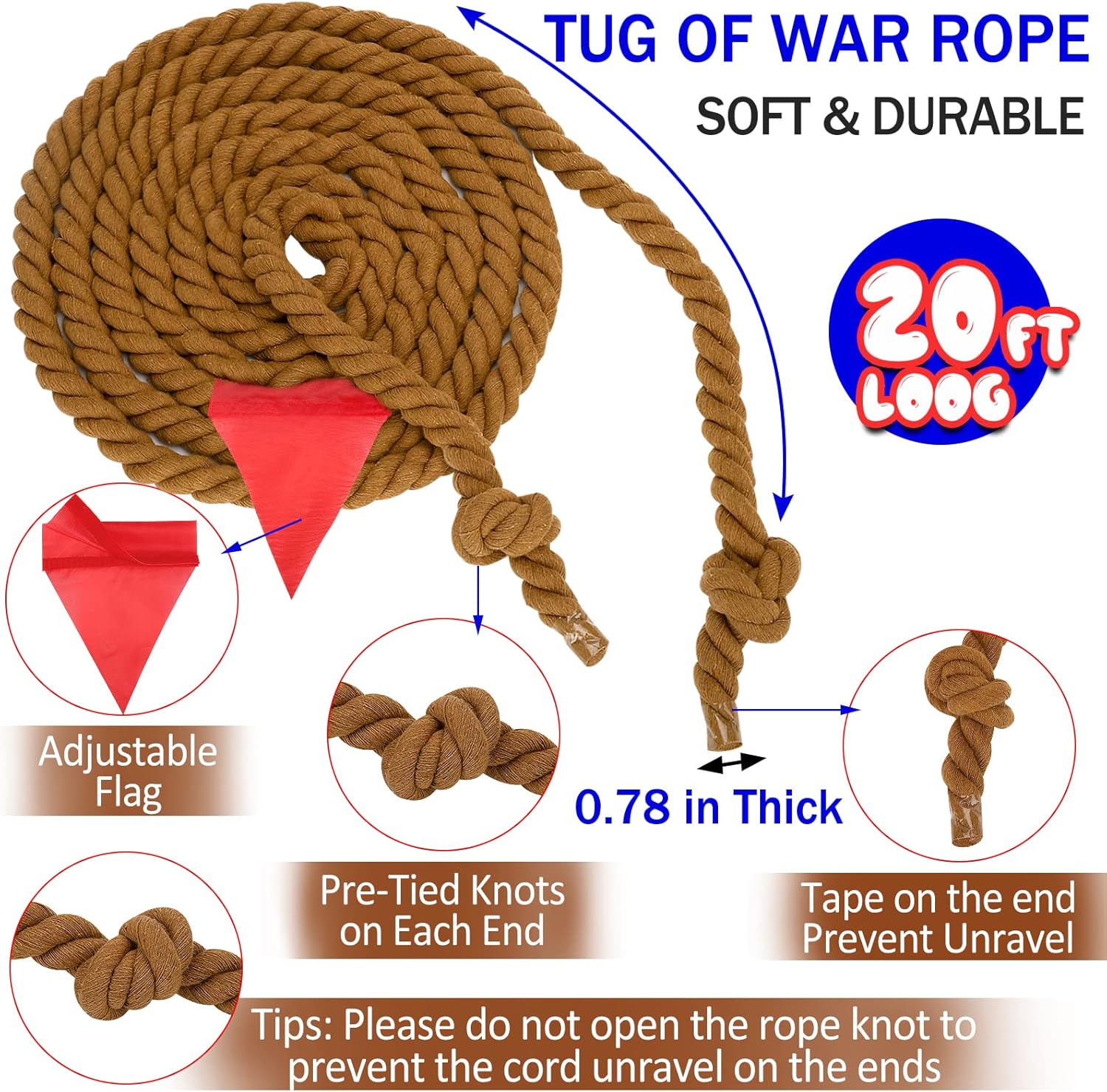 Detalle de WYRJXYB 6m Tug of War Rope Outdoor Games Kit