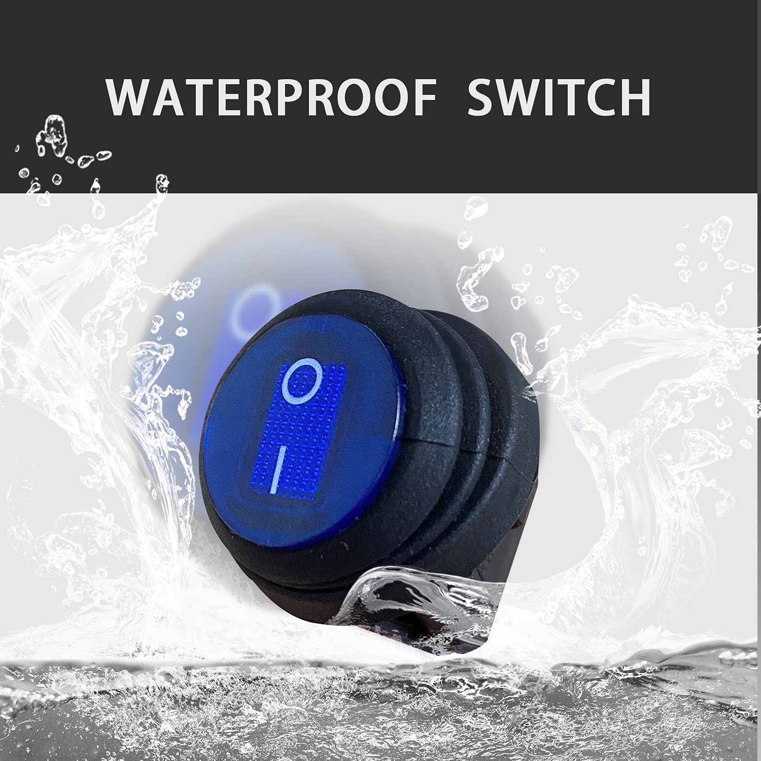 Detalle 2 de Taiss 3-Gang 12V Waterproof Toggle Rocker Switch Panel with Blue LED (KCD1-8-101NW-BU-BX)