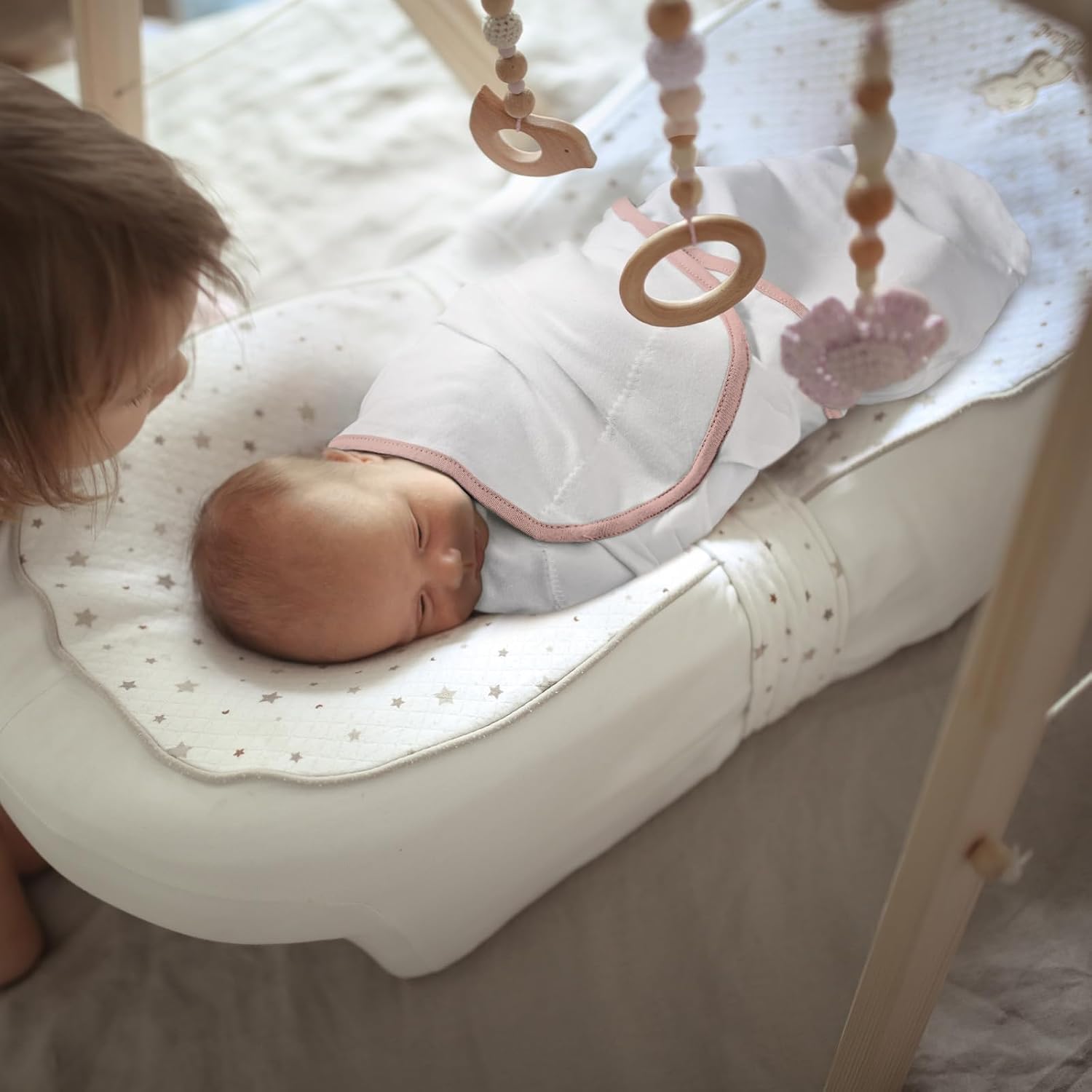 Detalle 2 de GLLQUEN BABY Baby-Schlafsack im Wickel-Stil (0–3 Monate) aus 100% Bio-Baumwolle, Oeko-Tex 100, Unisex 3er Pack