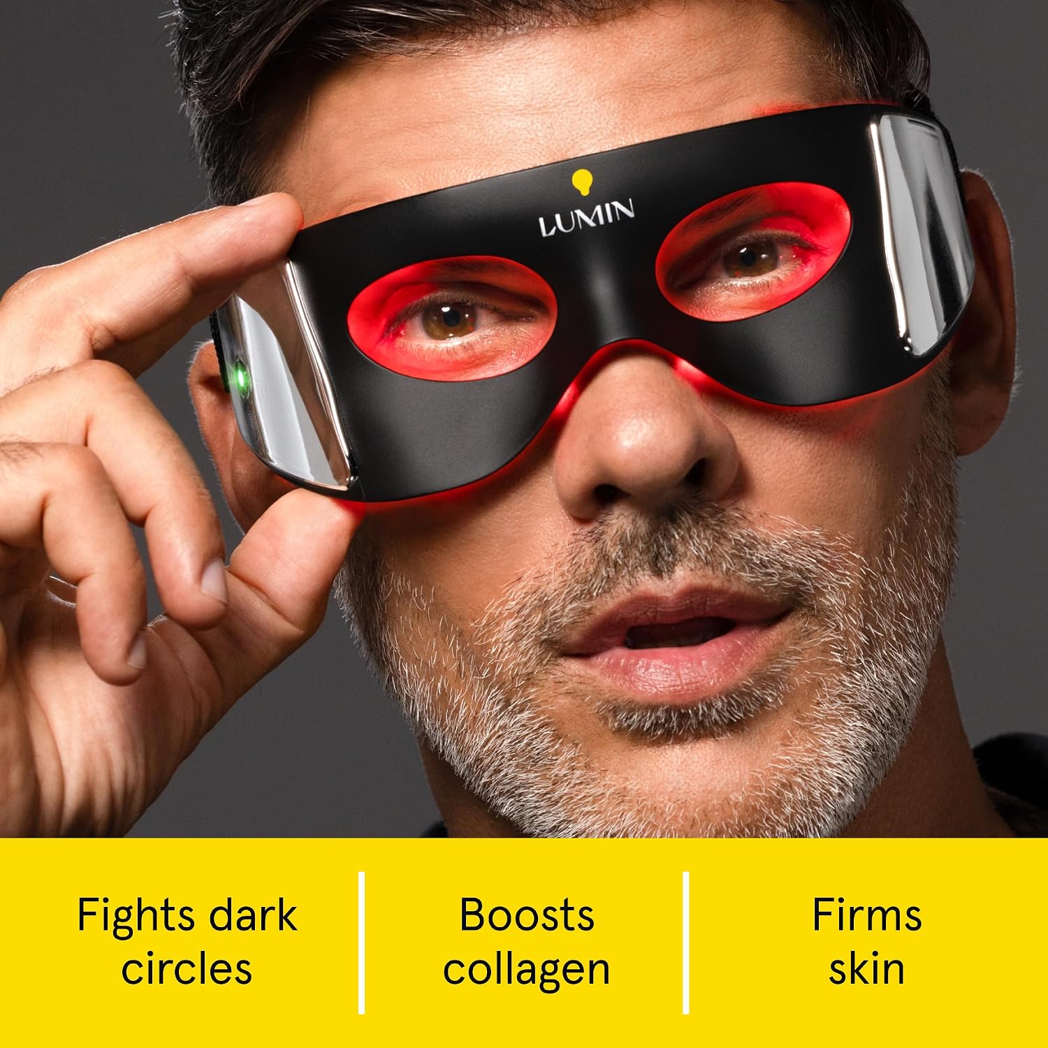 Detalle de Luminator LED Eye Mask for Men and Women (Red Light Therapy) — 3 Minutes a Day for Dark Circles & Wrinkles