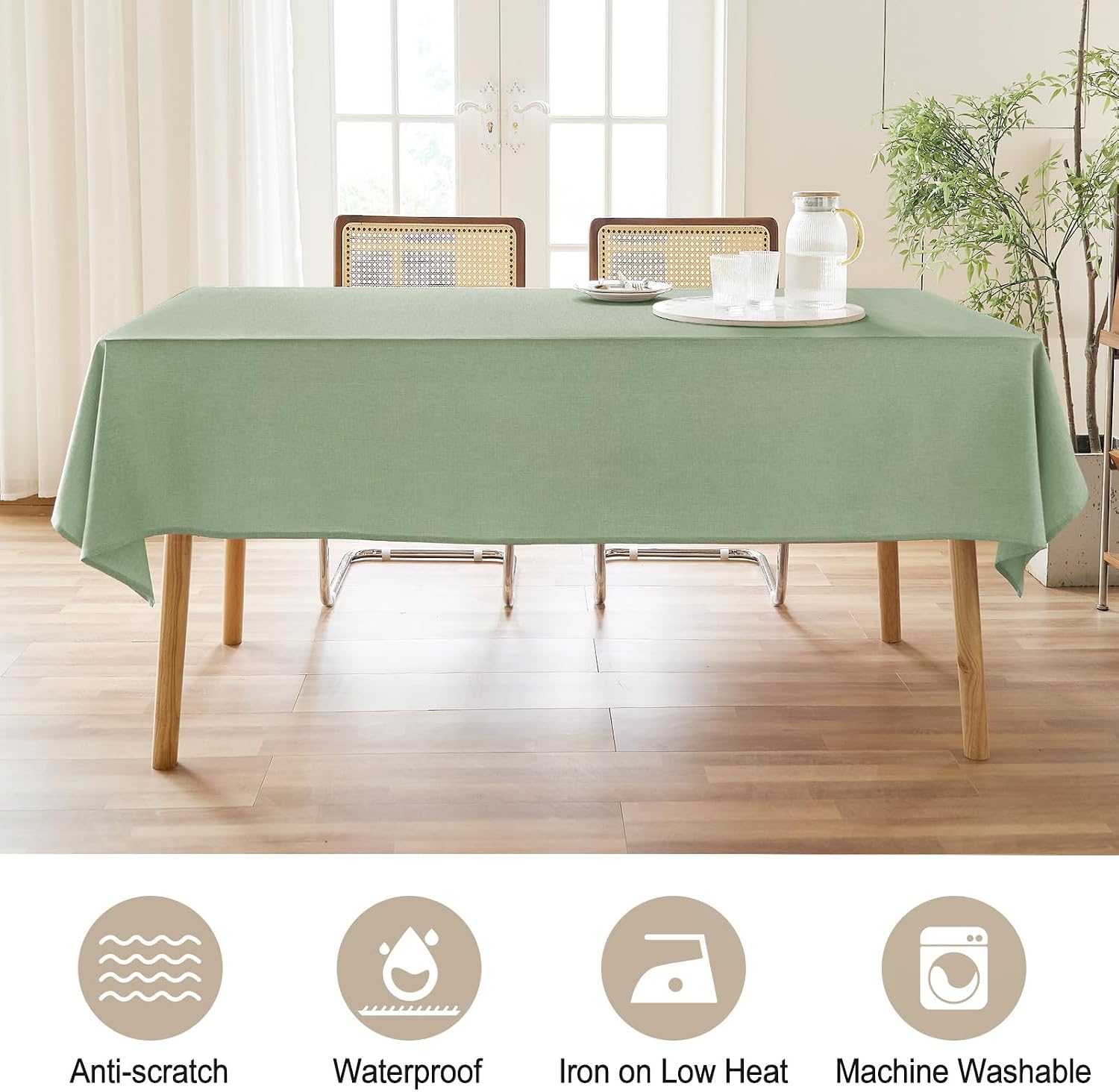 Detalle de AUSSPVOCT Textured Tablecloth, 52 x 70 Inches