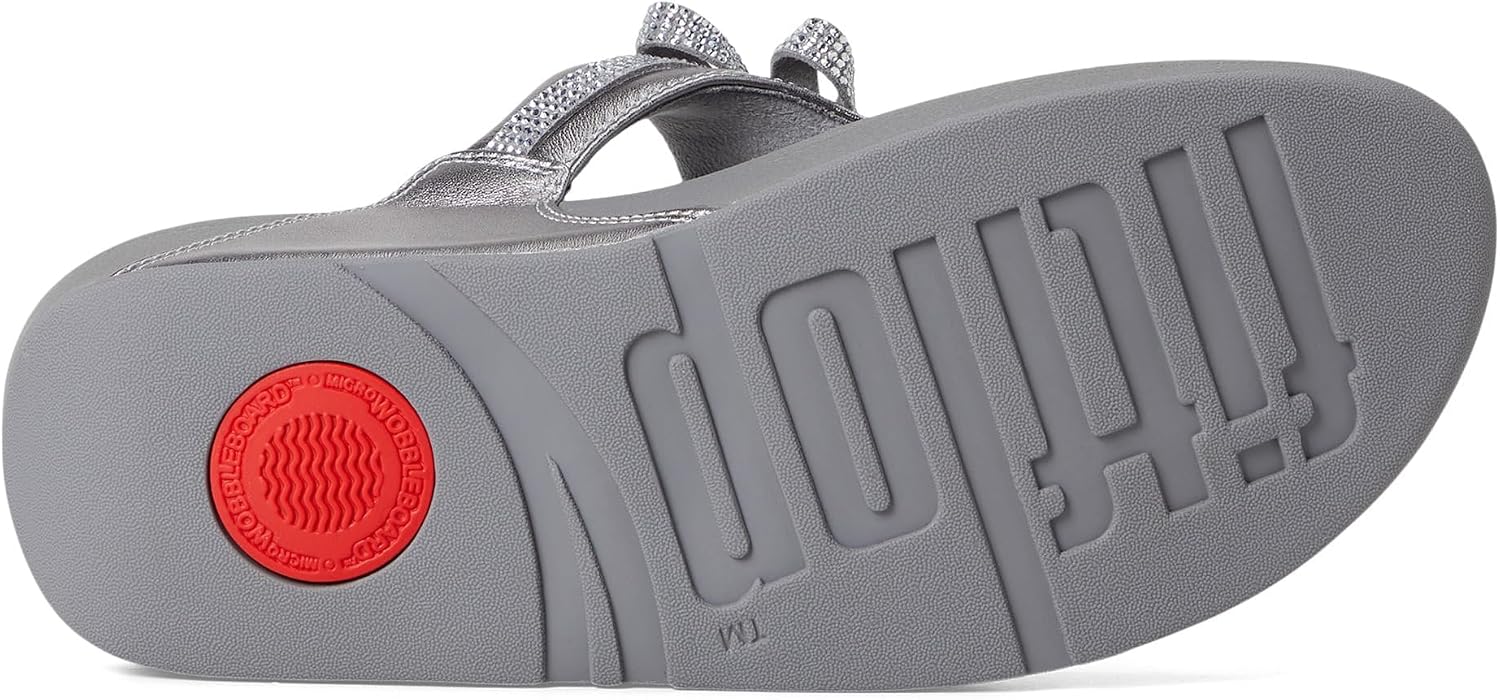 Detalle de Fitflop Lulu Glitz-bow Leather Toe-post Sandals: confort et soutien pour un usage quotidien