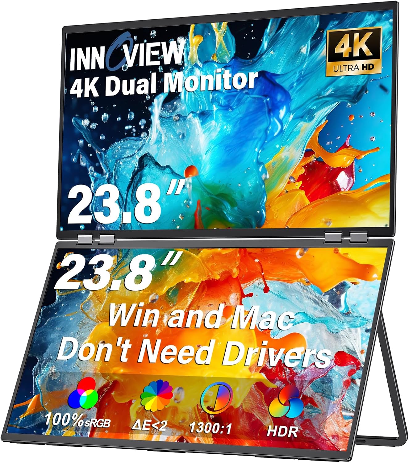 Detalle de InnoView 23.8" Dual Portable Monitor 4K