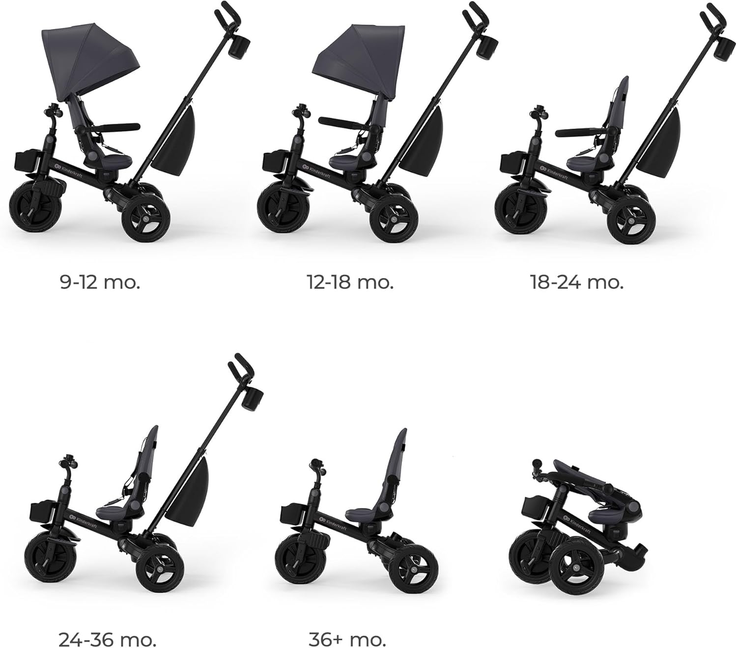 Detalle de Kinderkraft AVEO 2 PRO Triciclo: comfort e versatilità per bambini da 9 mesi a 5 anni