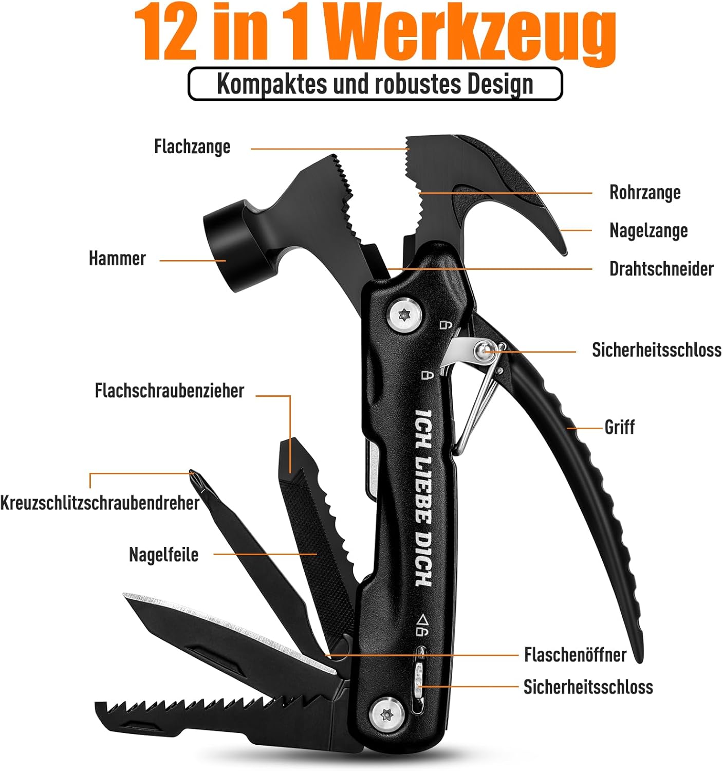 Thumbnail 1 de BIIB Geschenk Valentinstag für Ihn – 12-in-1 Multitool für Männergeschenke