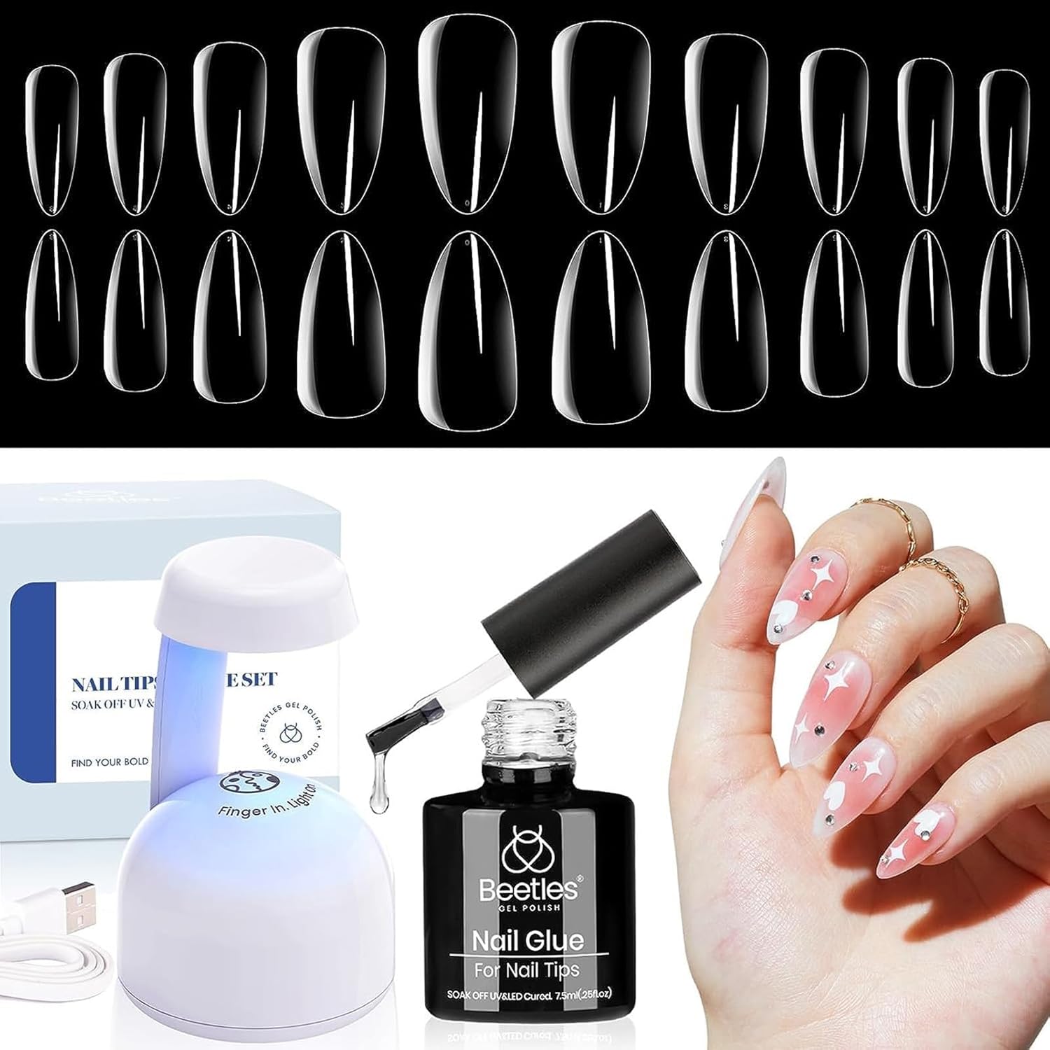 Thumbnail 6 de Beetles Gel Nail Tips Almond Medium 500pcs ๐