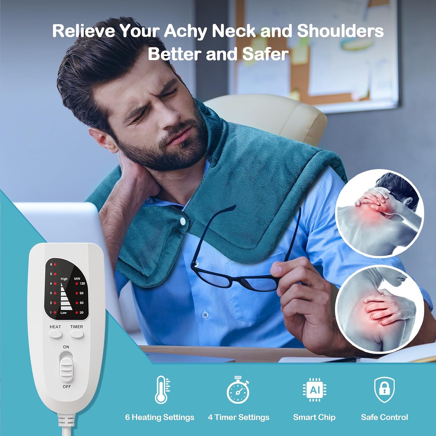 Thumbnail 2 de Heating Pad for Neck and Shoulders, 23 × 17 Inches