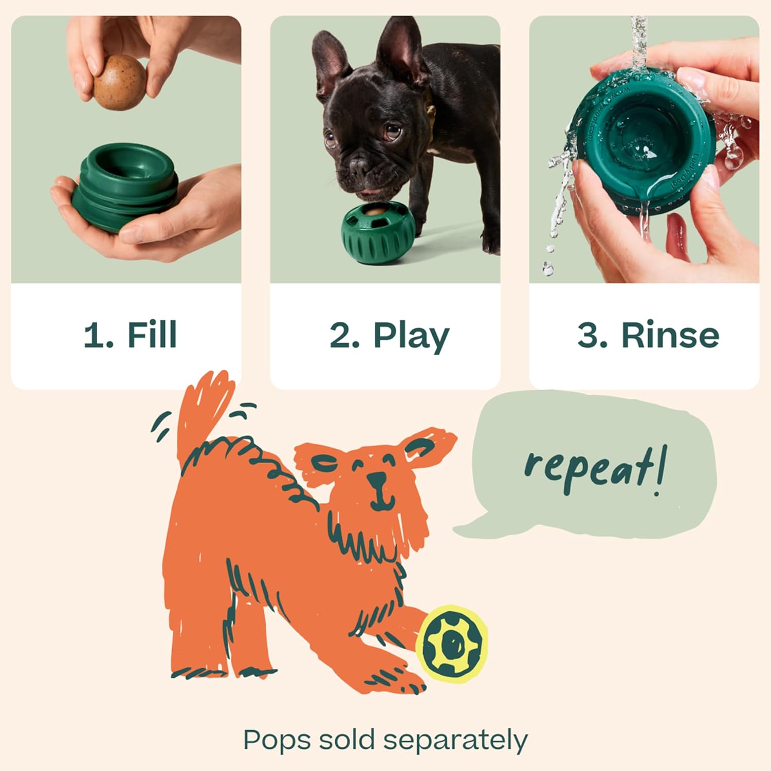 Thumbnail 3 de WOOF Pupsicle: Long-Lasting Interactive Dog Ball Toy for Small Dogs (10–25 lbs)