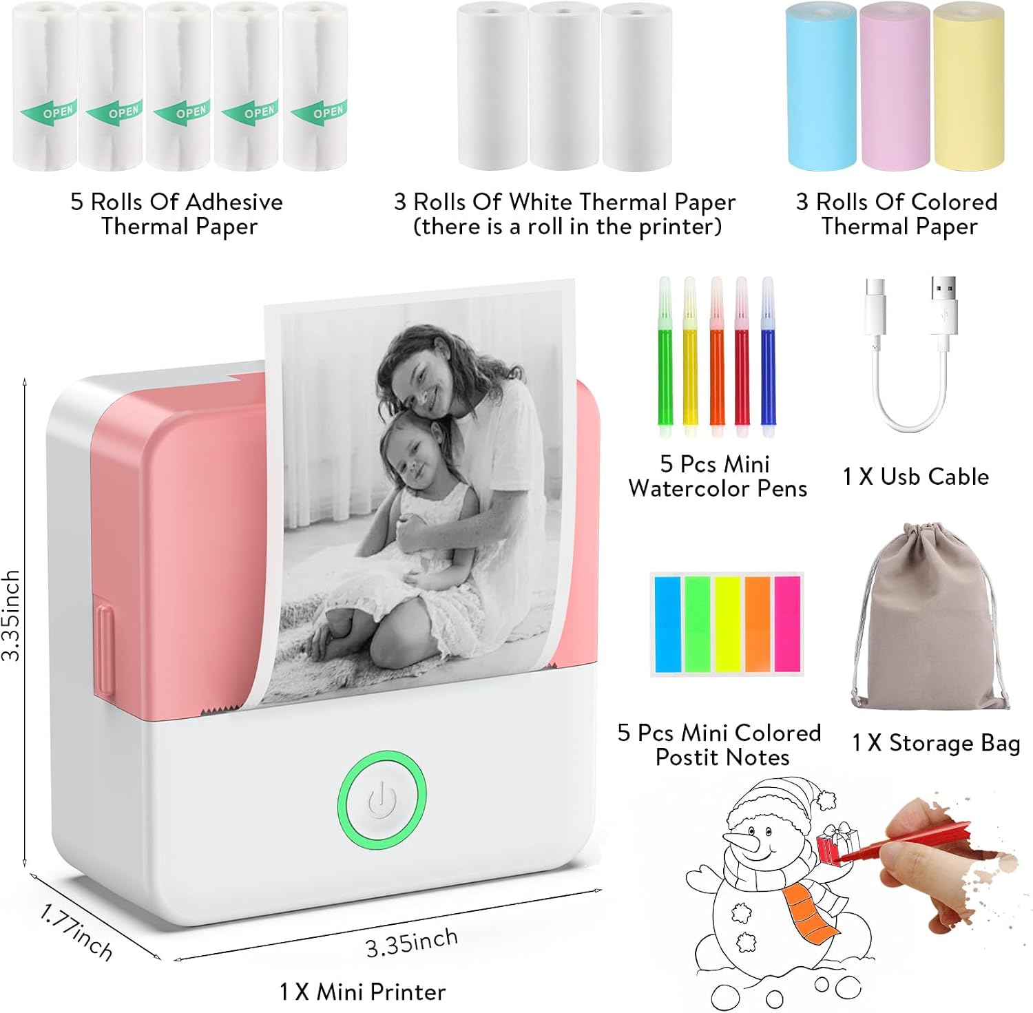 Thumbnail 2 de HUIJUTCHEN Mini Pocket Printer for Android