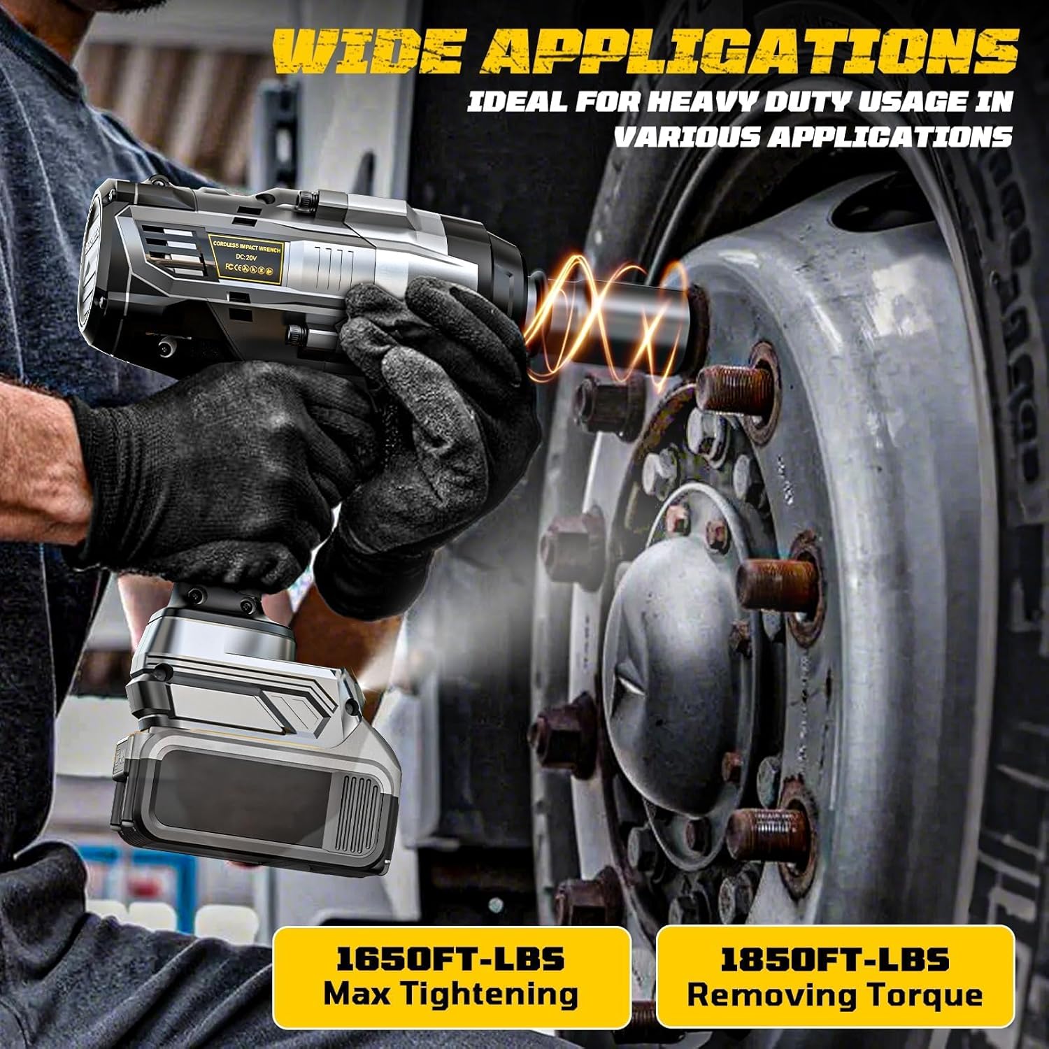 Thumbnail 3 de Cerycose Cordless Impact Wrench 3/4-inch (DeWalt 20V compatible) 2500 N.m / 1850 ft-lbs Brushless, Bare Tool Only