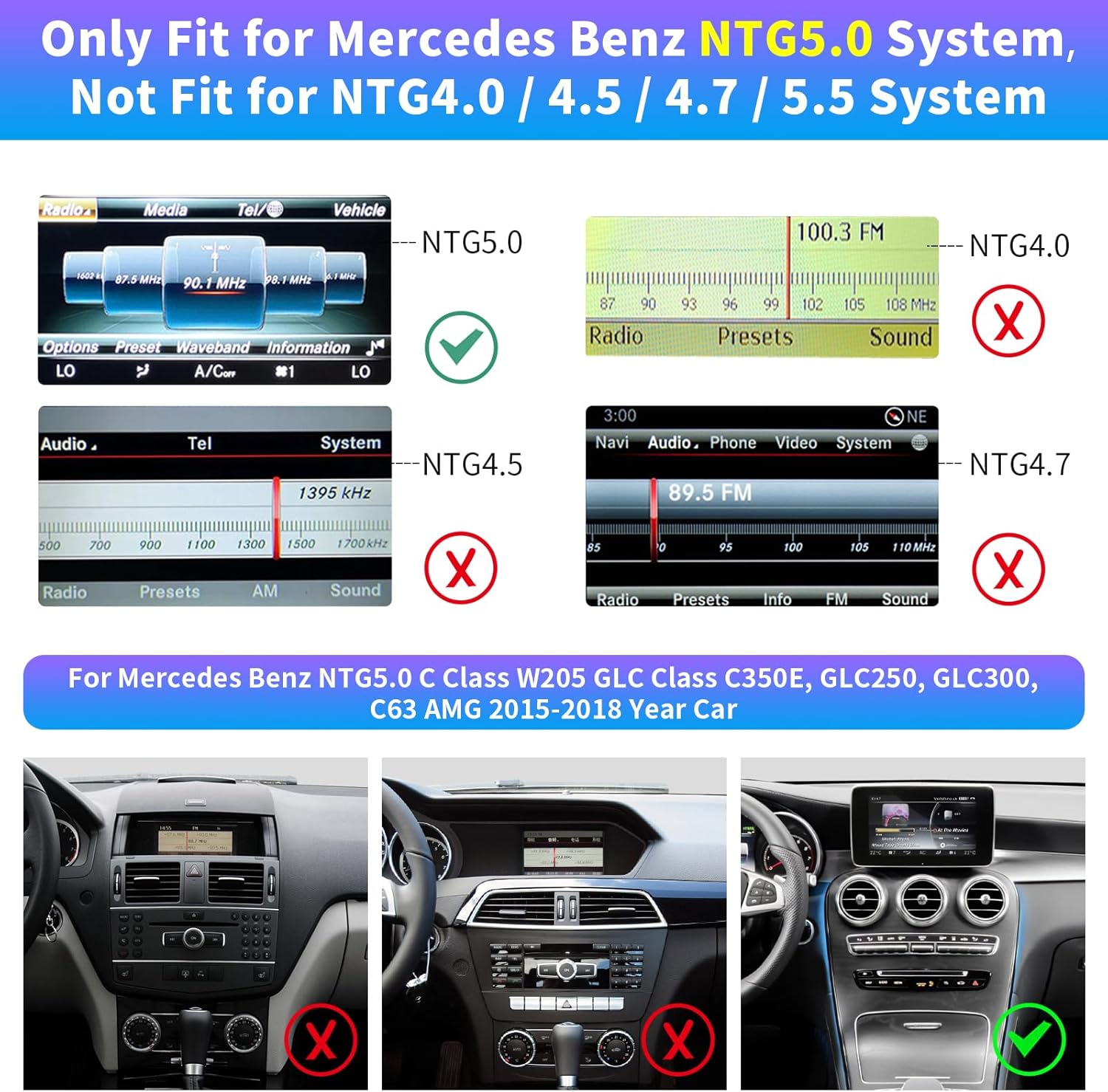 Thumbnail 1 de Road Top CarPlay sans fil pour Mercedes Benz NTG5.0/5.1/5.2 (W205/ X253) – Interface + commande d’origine, Android Auto, MirrorLink