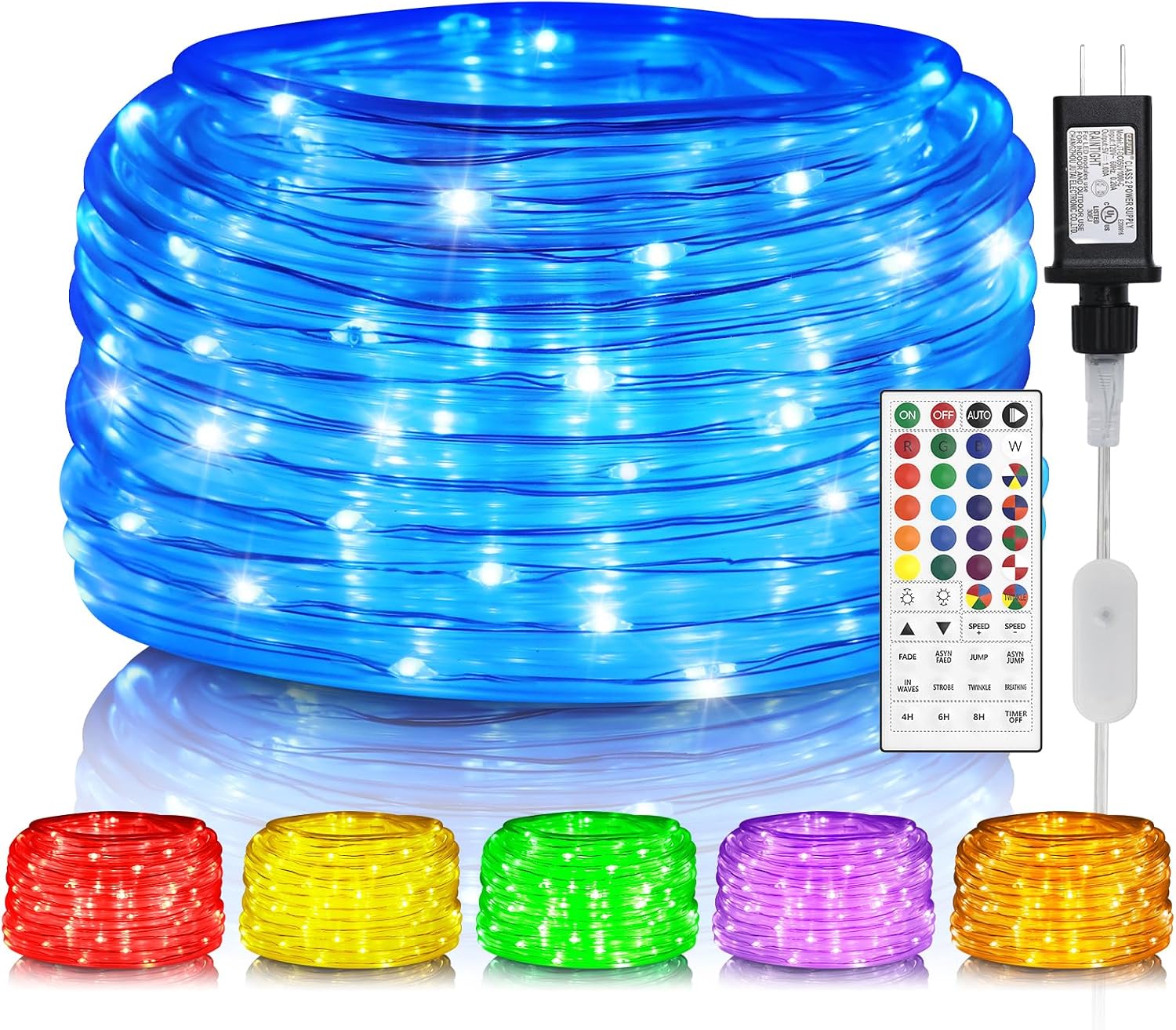 Detalle de Soiarllt 149 40 ft RGB Rope Lights, 120 LEDs, 24 Colours, Remote