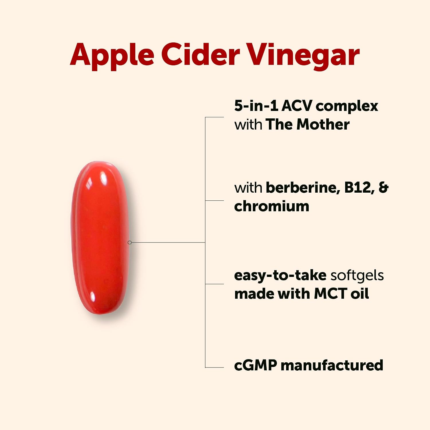Detalle 2 de Micro Ingredients Apple Cider Vinegar Softgels 750 mg