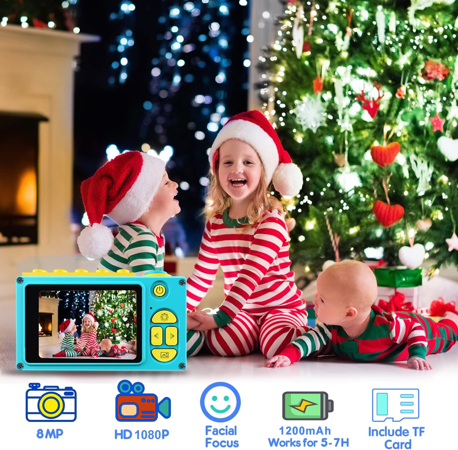 Thumbnail 1 de ShinePick Fotoapparat – Kinderdigitalkamera mit 8 MP, HD 1080P und 32 GB Micro SD