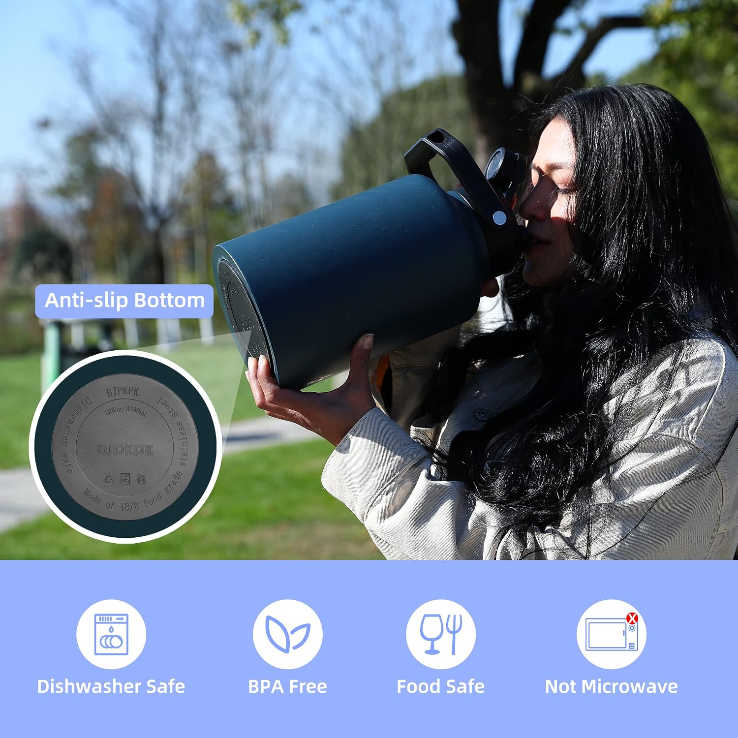 Detalle 1 de BJPKPK Insulated Water Bottle 128 oz