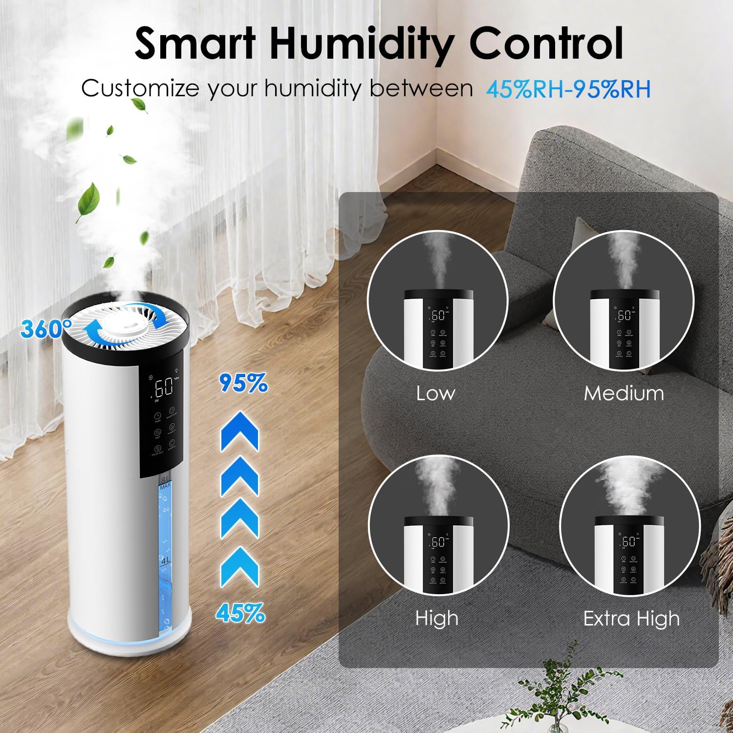 Detalle 2 de GloryAir 8L Humidifier for Large Rooms 🏠