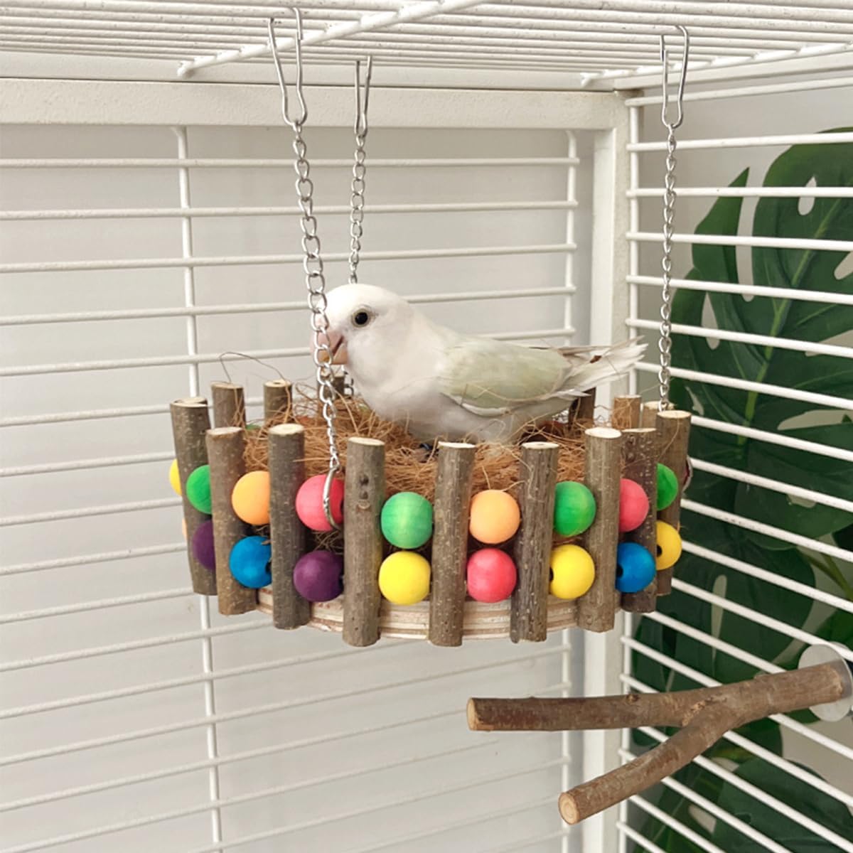Thumbnail 3 de ZYYRSS Bird Hammock Swing: Natural Coconut Fibre Nest for Small Birds
