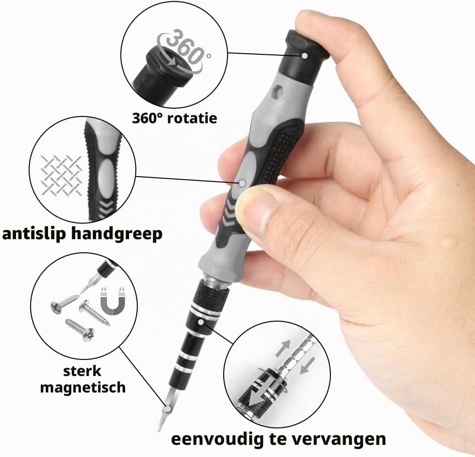 Detalle 1 de OSDUE P2-LSDTZGR241018-FBA precisieschroevendraaierset 124-in-1