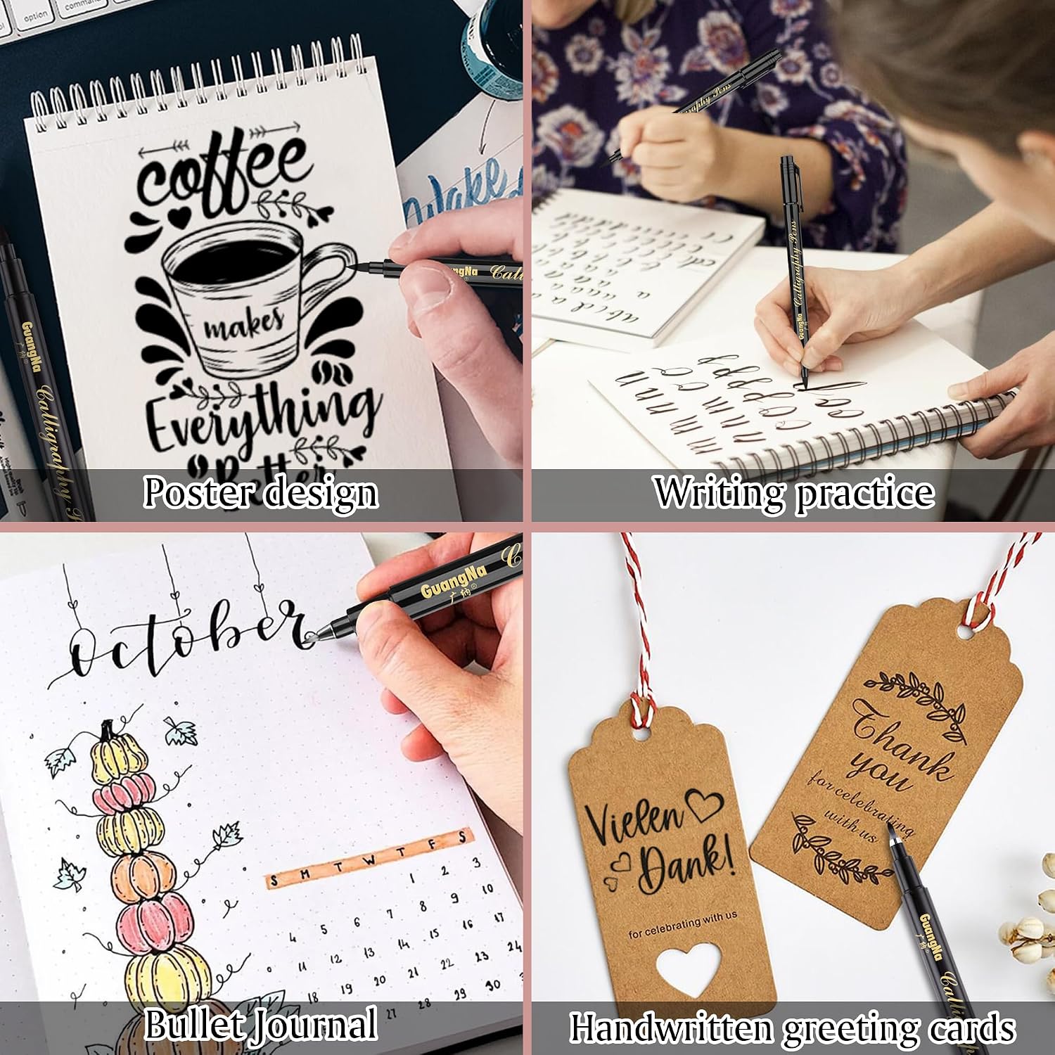 Detalle de Surcotto Calligraphy Pens kalligrafieset met 6 pennen en 4 puntsoorten