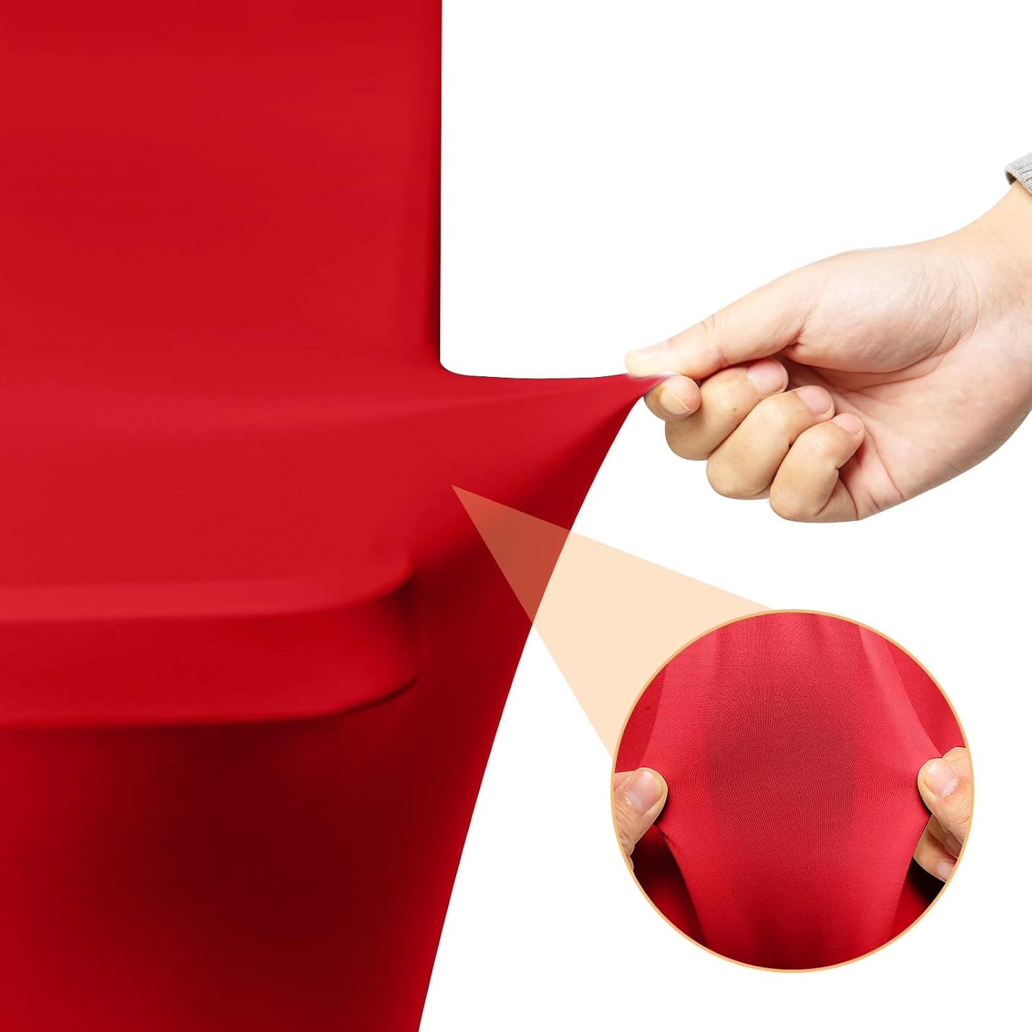 Detalle 2 de 2 Pack 6-Feet Red Spandex Tablecloth for Rectangular Tables (Fitted, Stretch, Washable)