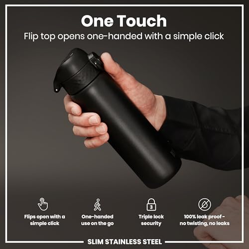 Detalle de Ion8 Lightweight Steel Water Bottle 600 ml/20 oz – Non-Insulated, Leak-Proof, Dishwasher Safe
