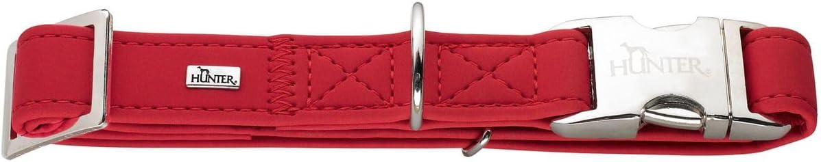 Detalle de HUNTER Hundehalsung SOFTIE ALU-STRONG – Größe M, braun, Nubukoptik